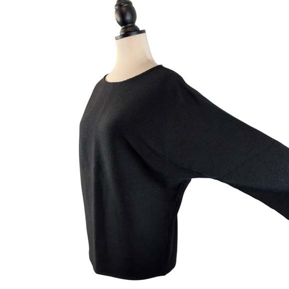 The Reset Ribbed 3/4 Sleeve Pullover Linen Blend Boatneck Knit Top, Size S/M - Picture 4 of 13